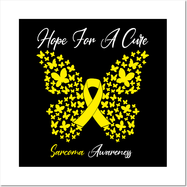 Hope For A Cure  Butterfly Gift 3 Sarcoma Wall Art by HomerNewbergereq